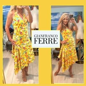 VTG GIANFRANCO FERRE’, Exclusive Luxury Italian Elegant Dress, Vibrant, Unique